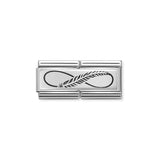 Nomination Composable Double Link Infinity Feather, Silver
