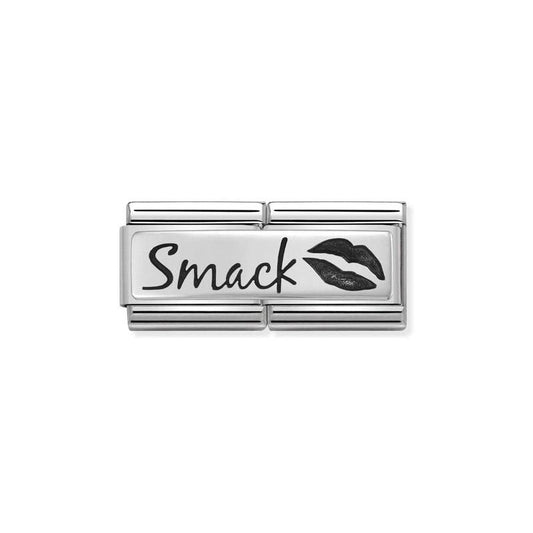 Nomination Composable Double Link Smack Kiss, Silver
