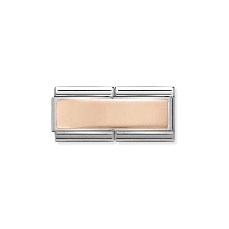 Nomination Composable Double Link Smooth Engravable Plate, 9K Rose Gold