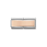Nomination Composable Double Link Smooth Engravable Plate, 9K Rose Gold