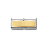 Nomination Composable Double Link Smooth Plate, Engravable, 18K Gold