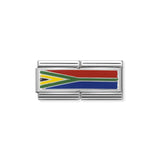 Nomination Composable Double Link South Africa Flag, Silver & Enamel