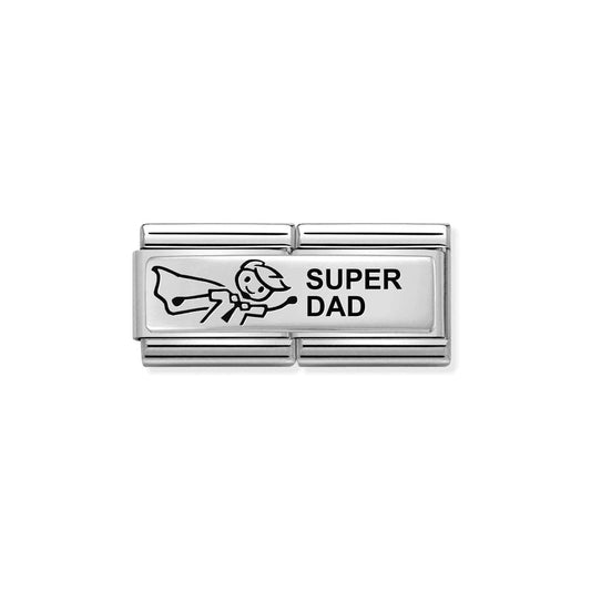 Nomination Composable Double Link Super Dad, Silver