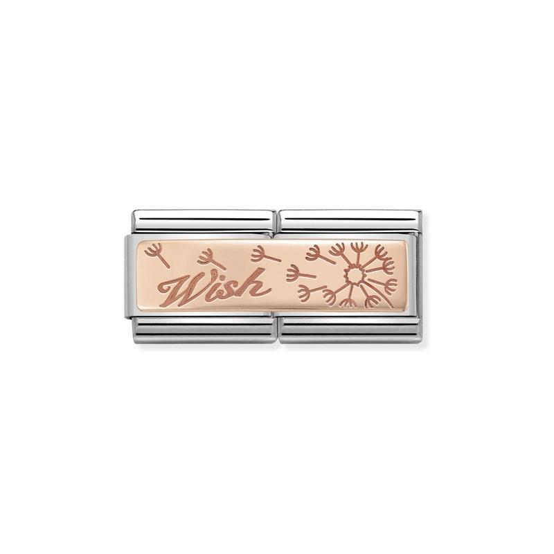 Nomination Composable Double Link Wish With Dandelion, 9K Rose Gold