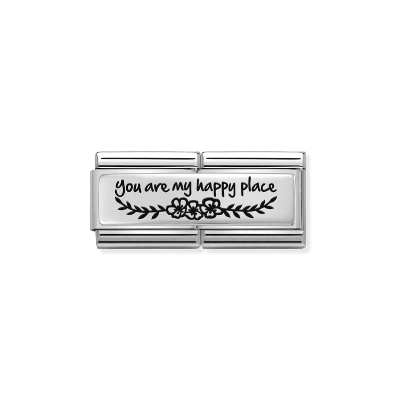 Nomination Composable Double Link You Are My Happy Place, Silver
