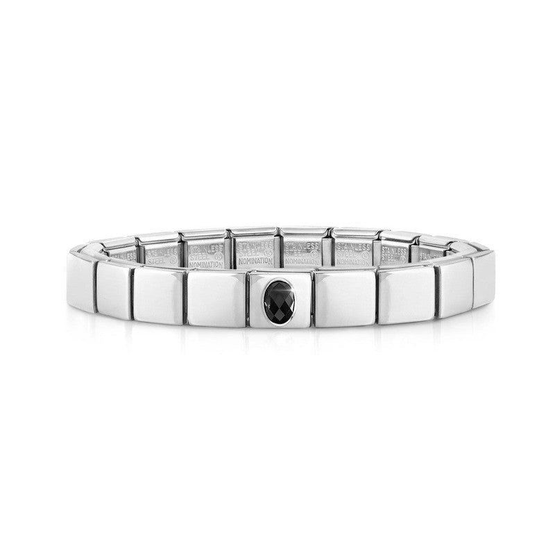 Nomination Composable Glam Bracelet, Black Cubic Zirconia, Silver
