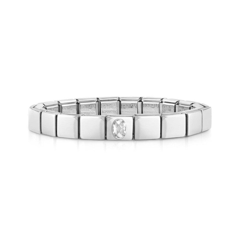 Nomination Composable Glam Bracelet, White Cubic Zirconia, Silver