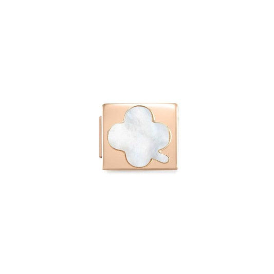 Nomination Composable Glam Link Four Leaf Clover, Mother Of Pearl Stone, Rose Finish