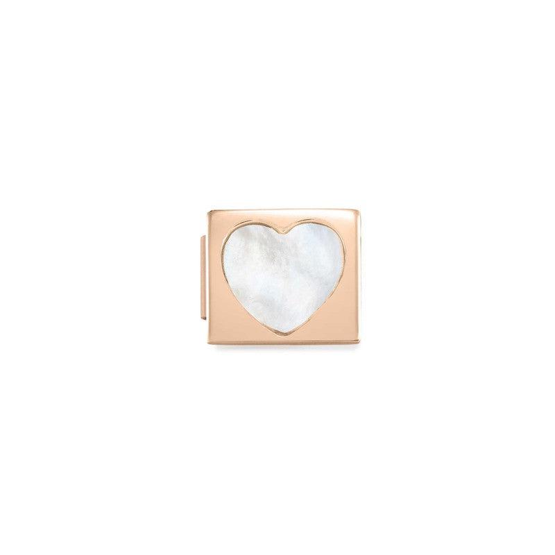 Nomination Composable Glam Link Heart Mother Of Pearl, Rose