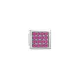 Nomination Composable Glam Link, Pave Fuchsia, Silver