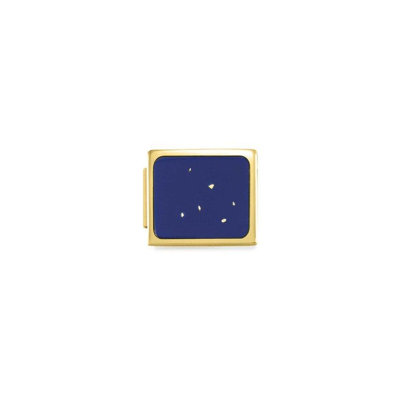 Nomination Composable Glam Link Square Blue, Gold Finish