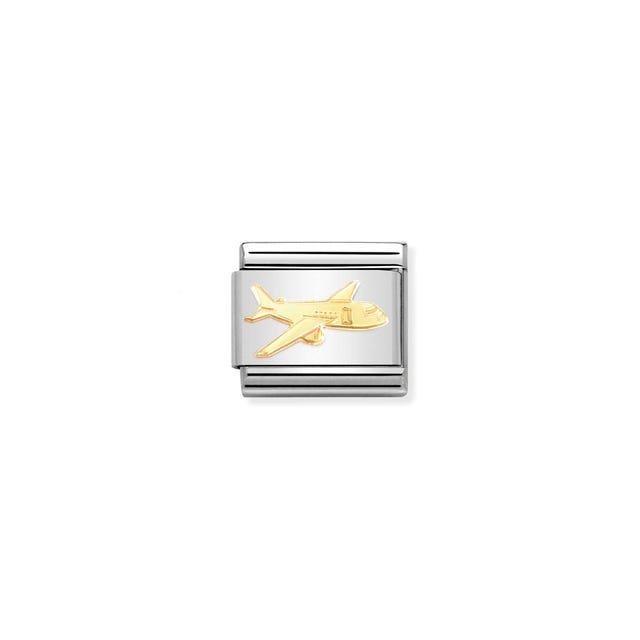 Nomination Composable Link Airplane, 18K Gold