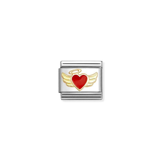 Nomination Composable Link Angel Heart, 18K Gold & Enamel