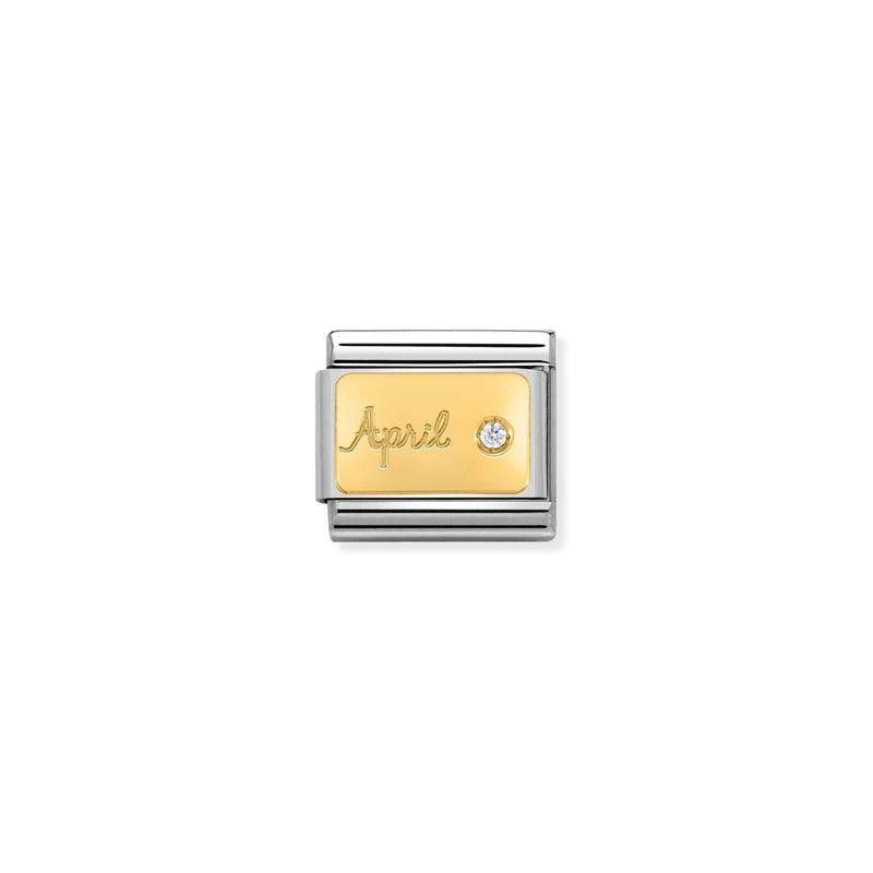 Nomination Composable Link April, Diamond Stone, 18K Gold