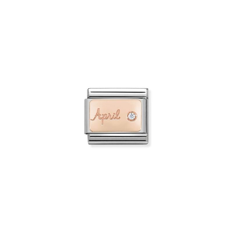 Nomination Composable Link April, Diamond Stone, 9K Rose Gold