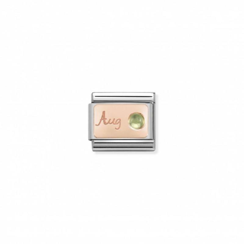 Nomination Composable Link August, Perdiot Stone, 9K Rose Gold