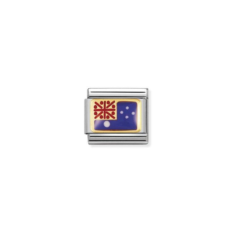 Nomination Composable Link Australia Flag, 18K Gold & Enamel