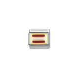 Nomination Composable Link Austria Flag, 18K Gold & Enamel