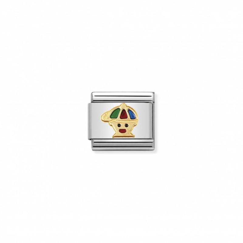 Nomination Composable Link Baby Boy, 18K Gold & Enamel