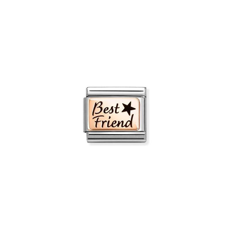 Nomination Composable Link Best Friend with Star, 9K Rose Gold
