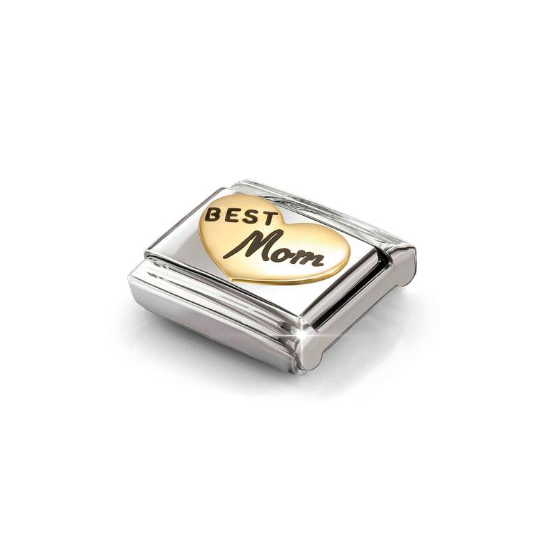Nomination Composable Link Best Mom Heart, 18K Gold & Enamel