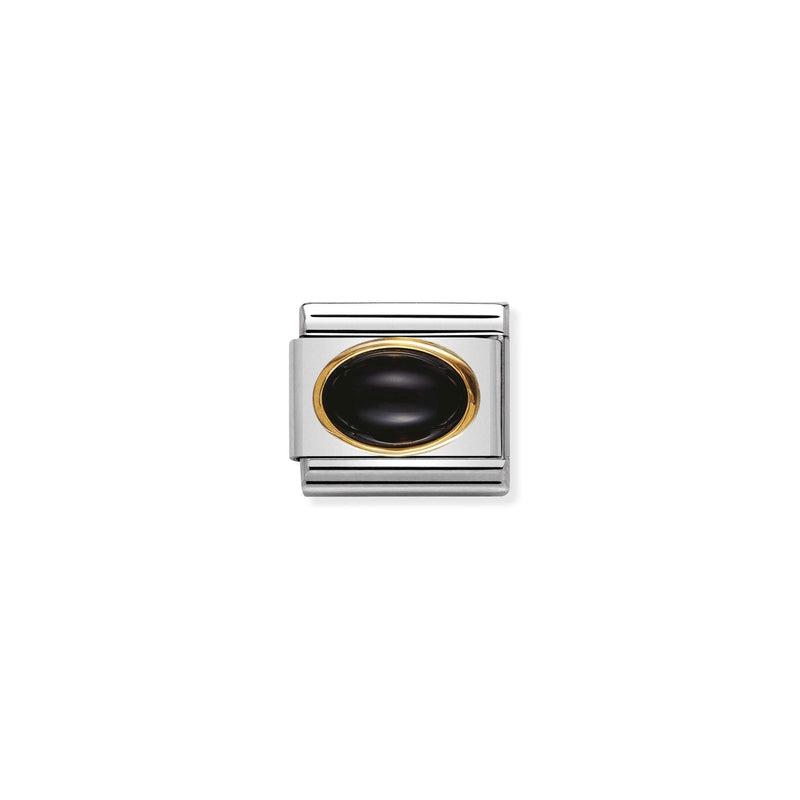 Nomination Composable Link Black Agate Stone, 18K Gold