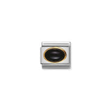 Nomination Composable Link Black Agate Stone, 18K Gold