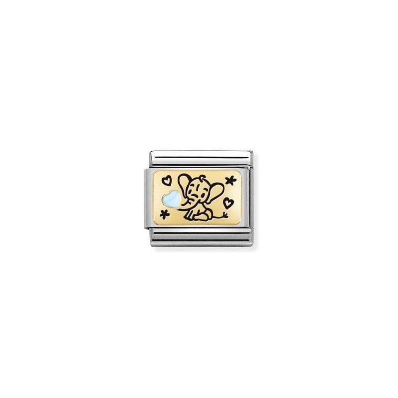 Nomination Composable Link Blue Baby Elephant 18K Gold & Enamel