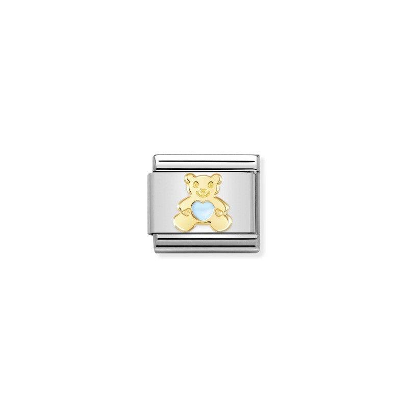 Nomination Composable Link Blue Bear, 18K Gold & Enamel