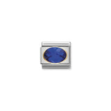 Nomination Composable Link Blue Faceted Cubic Zirconia, 18K Gold
