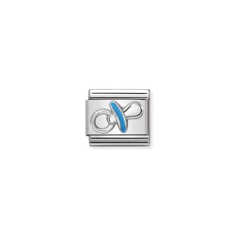 Nomination Composable Link Blue Pacifier, Silver & Enamel