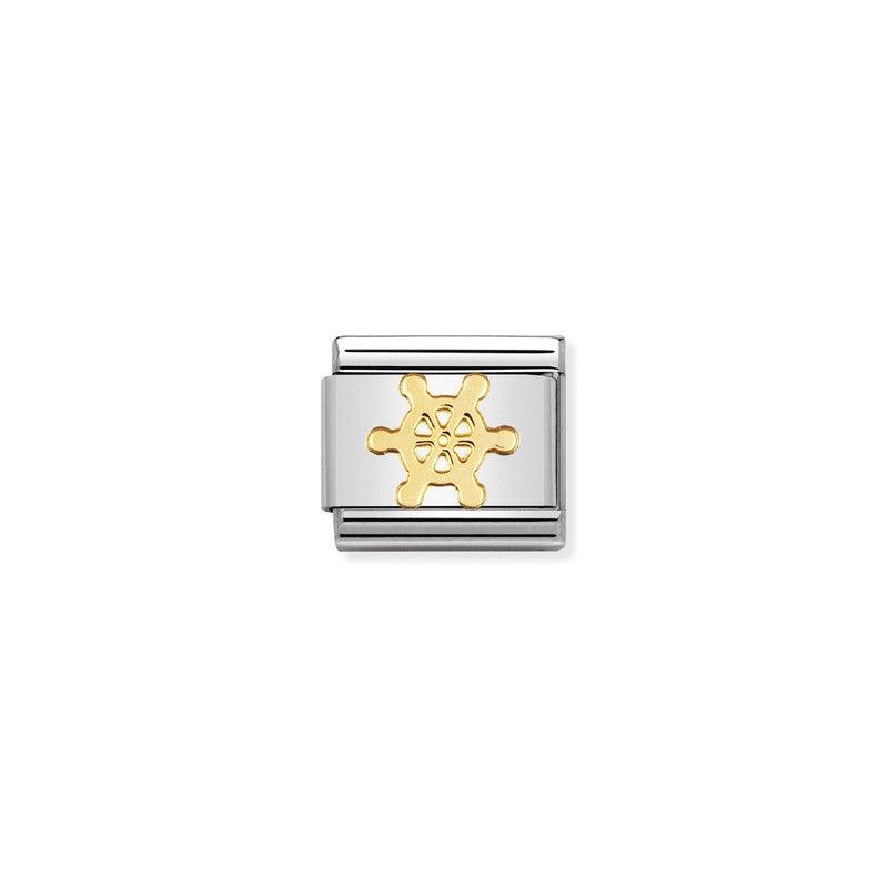 Nomination Composable Link Boat Wheel, 18K Gold