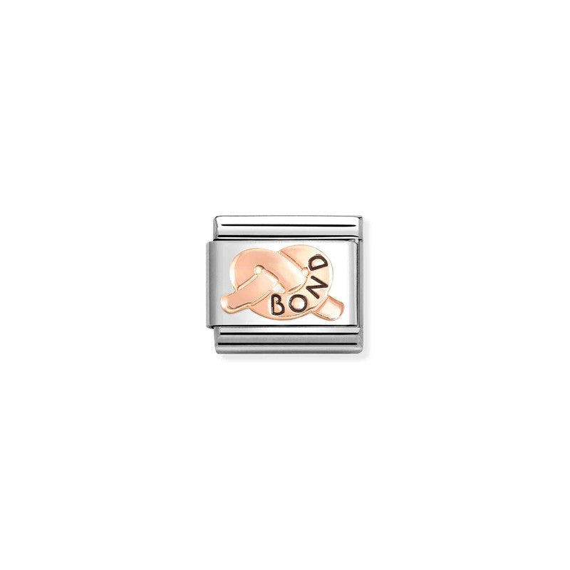 Nomination Composable Link Bond Promises Knot, 9K Rose Gold & Enamel