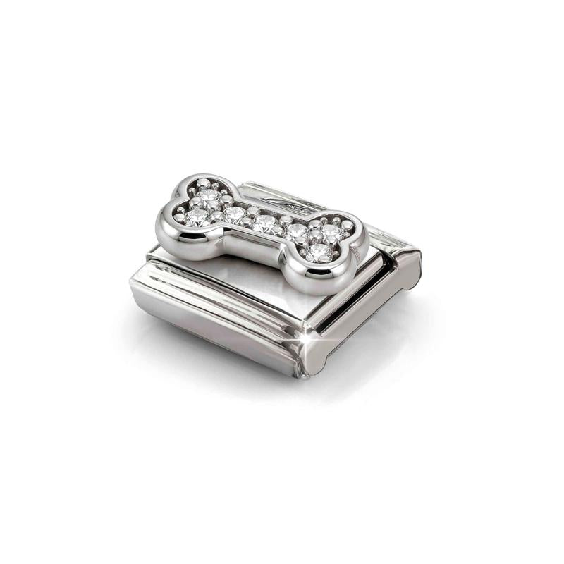 Nomination Composable Link Bone with CZ, 925 Sterling Silver