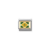 Nomination Composable Link Brazil Flag, 18K Gold & Enamel
