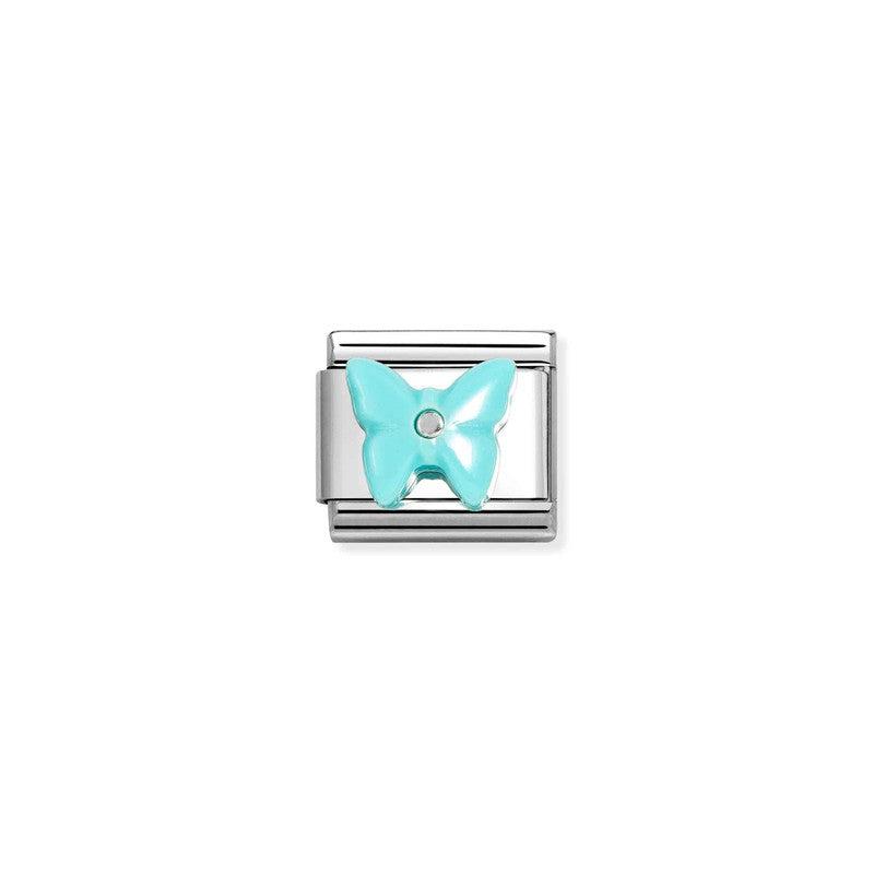 Nomination Composable Link Butterfly, Turquoise Stone, Silver