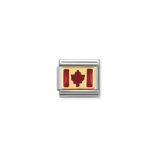 Nomination Composable Link Canada Flag, 18K Gold & Enamel
