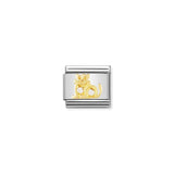 Nomination Composable Link Cat, Cubic Zirconia, 18K Gold