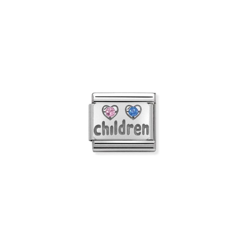 Nomination Composable Link Children, Cubic Zirconia, Silver