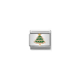 Nomination Composable Link Christmas Tree, 9K Rose Gold & Enamel