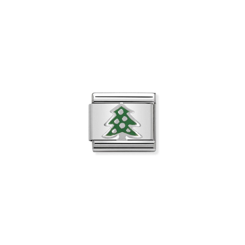 Nomination Composable Link Christmas Tree, Silver & Enamel