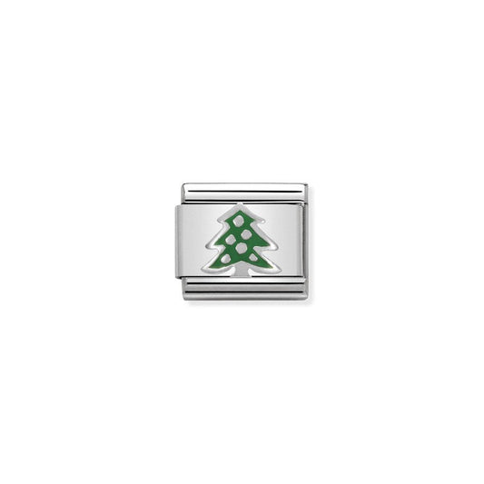 Nomination Composable Link Christmas Tree, Silver & Enamel