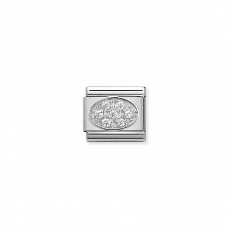 Nomination Composable Link Circle, Pink Cubic Zirconia, Silver
