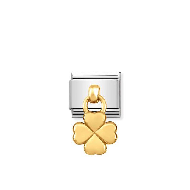 Nomination Composable Link Clover Hanging Charm, 18K Gold