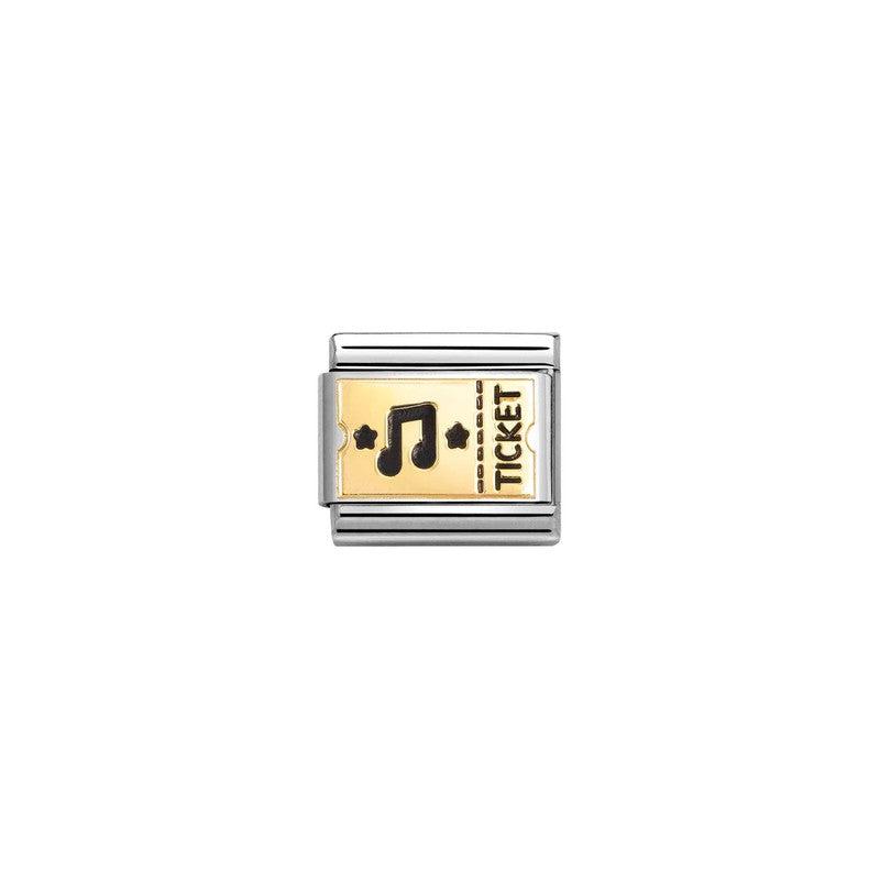 Nomination Composable Link Concert Ticket, 18K Gold & Enamel