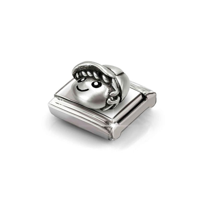 Nomination Composable Link Couple, Boy, Oxidized Silver - angle 2