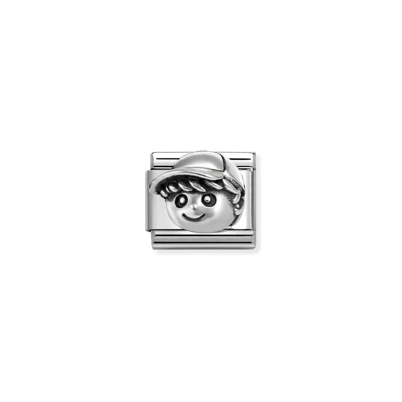 Nomination Composable Link Couple, Boy, Oxidized Silver