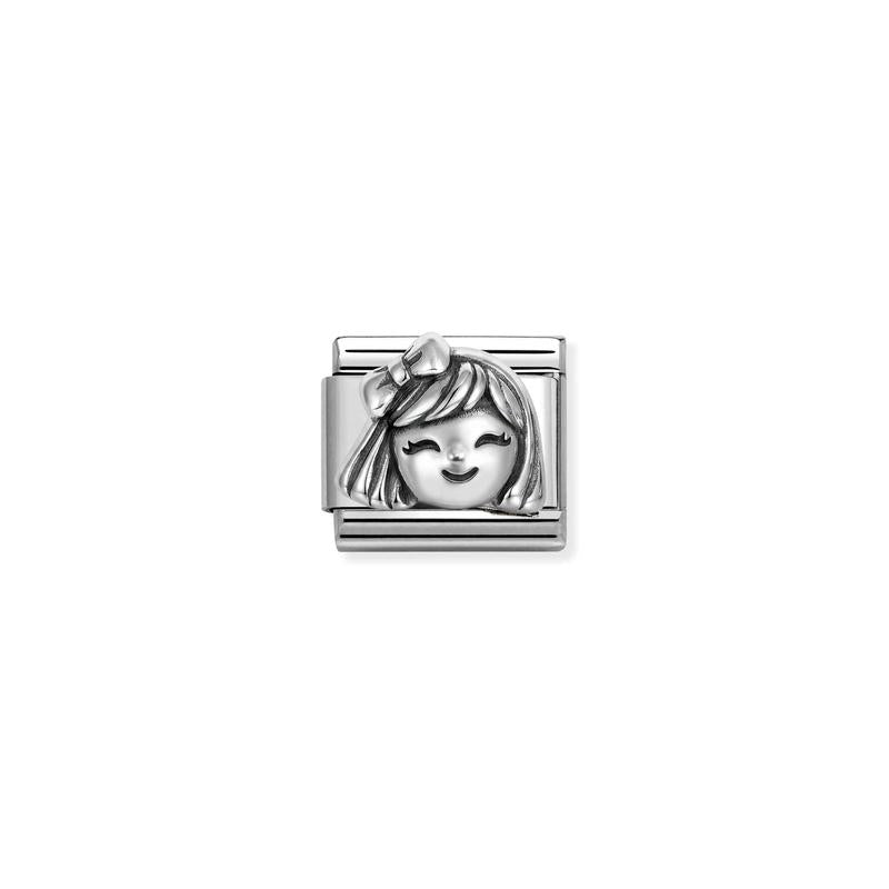 Nomination Composable Link Couple, Girl, Oxidized Silver