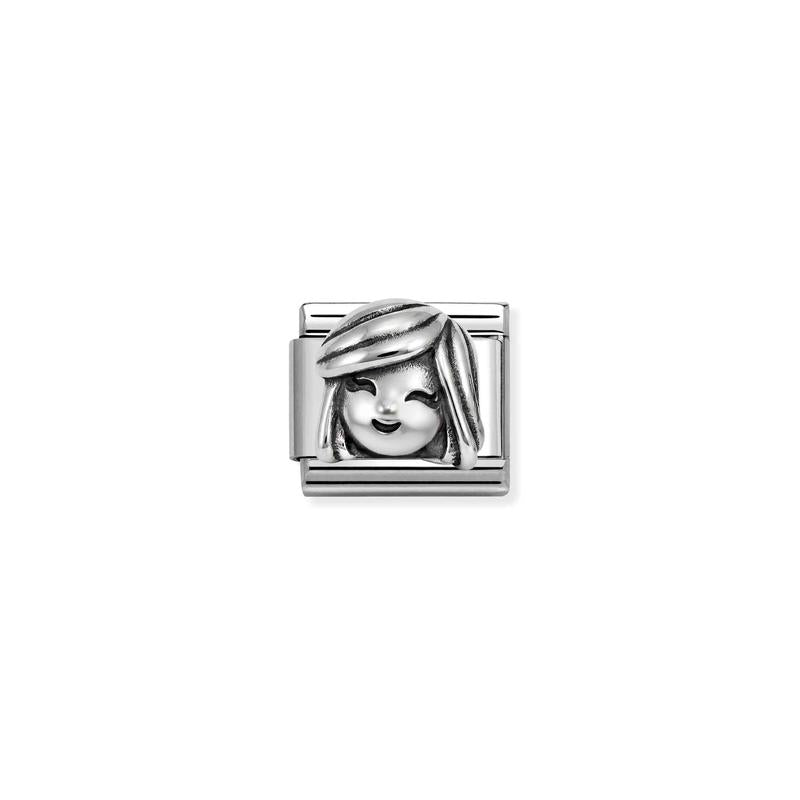 Nomination Composable Link Couple, Mother, Oxidized Silver