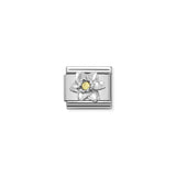 Nomination Composable Link Daffodil, Yellow Cubic Zirconia, Silver